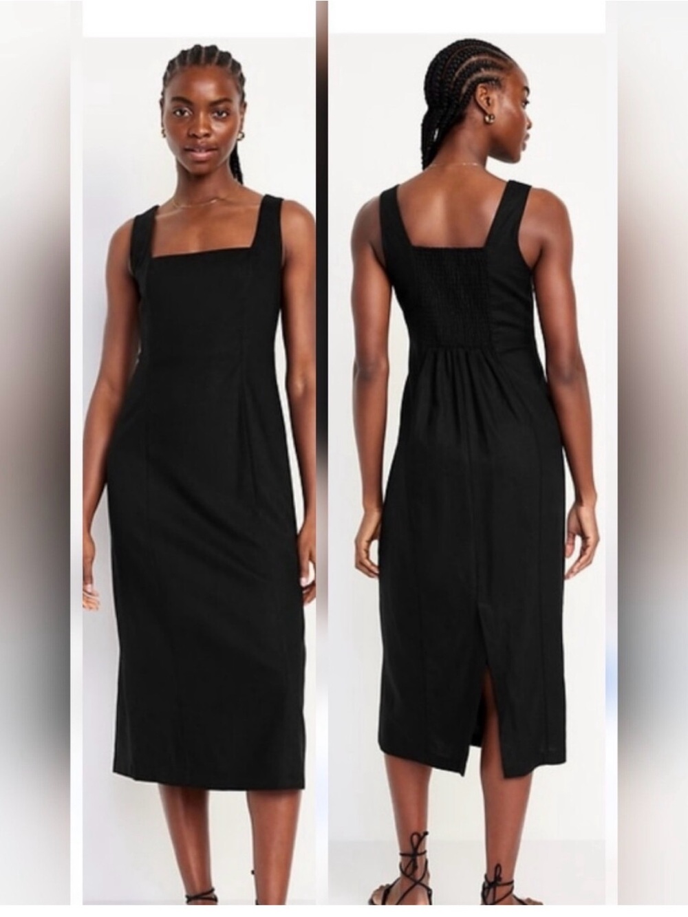 Old Navy Black Square-Neck Midi Dress